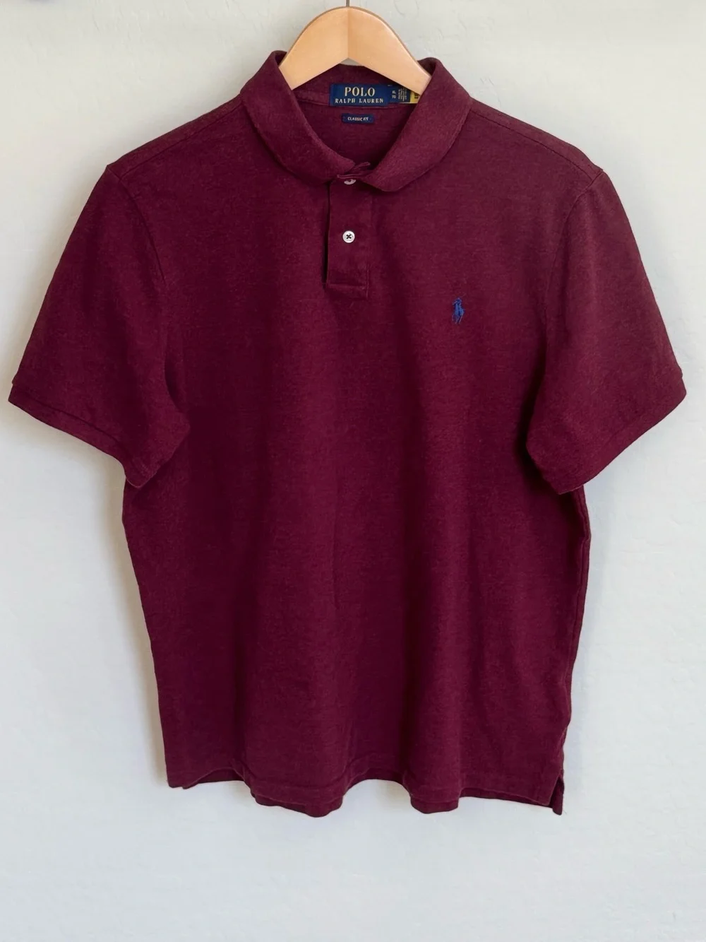 Polo Ralph Lauren Burgundy Maroon Polo Short Sleeve Classic Fit Pony XL